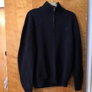 Navy Quarter Zip Sweater - American Eagle